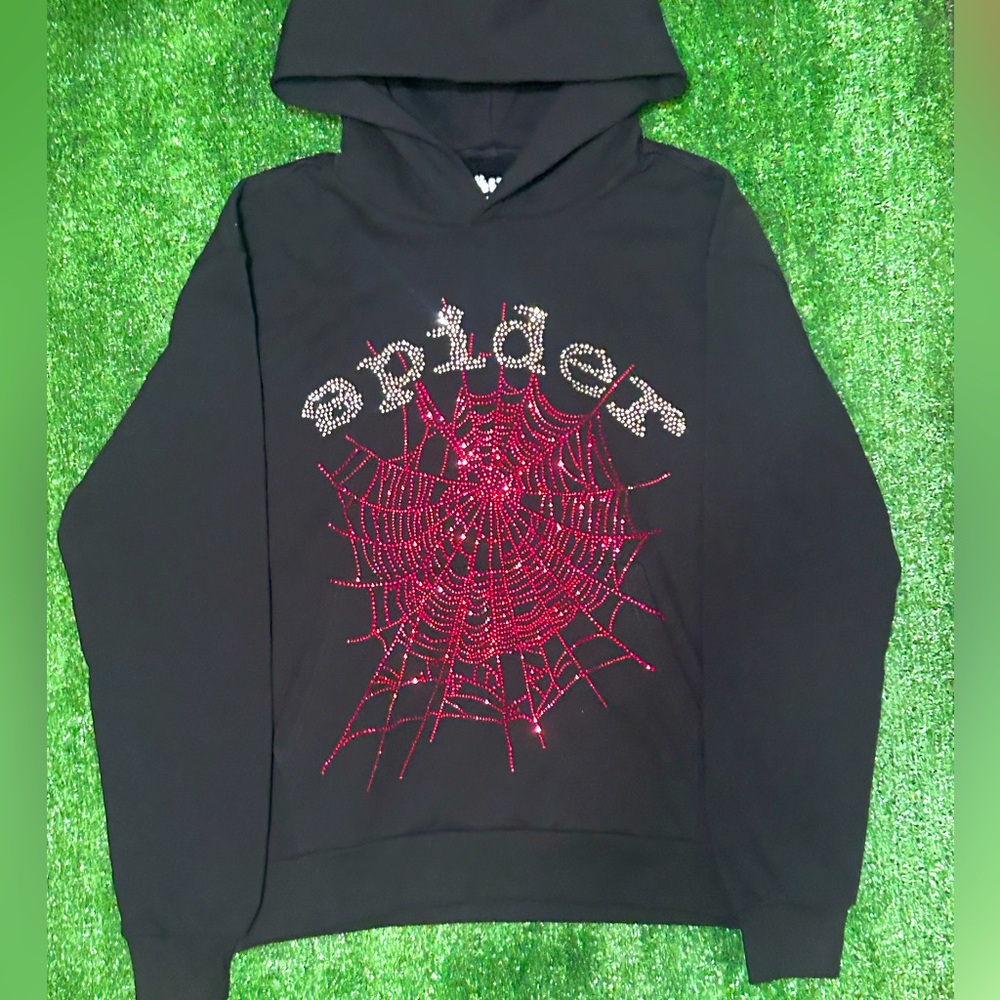 Sp5der Hoodie OG Rhinestone ‘Black’